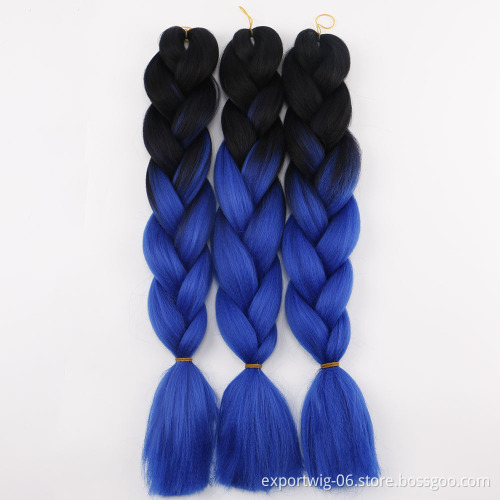 Wholesale synthetic hair extension high quality ombre braiding hair raw material jumbo braid synthetic braiding hair